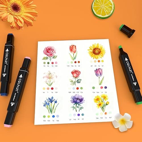 262 Colors Alcohol Markers Set Dual Tip Art Markers for Kids Marker Pens with Pen Holder and Carry Bag for Adult Coloring Painting Supplies Perfect for Painting, Coloring, Sketching and Drawing thumbnail 2