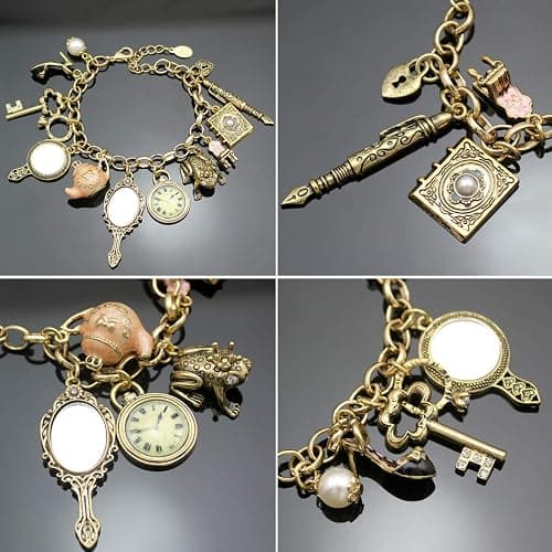 RechicGu Vintage 2pcs Fairy Tale Movie Lucky Myth Charms Friendship Cuff Bangle Bracelet Wicca Gift thumbnail 4