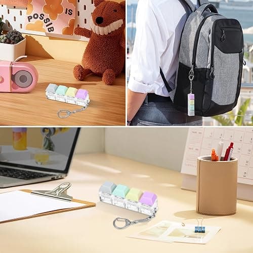 Mabor Keyboard Fidget Clicker Keyboard Fidget Keychain of 4 Colors Decompression Button Stress Relief Gifts for Adult to Relief Stress Pass Time thumbnail 6