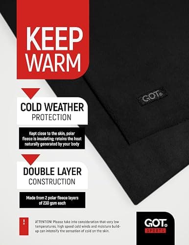 GOT Sports Polar Fleece Neck Warmer - Double-Layer Winter Ski Face Mask - Neck Gaiter Scarf for Skiing, Snowboarding, Running thumbnail 4