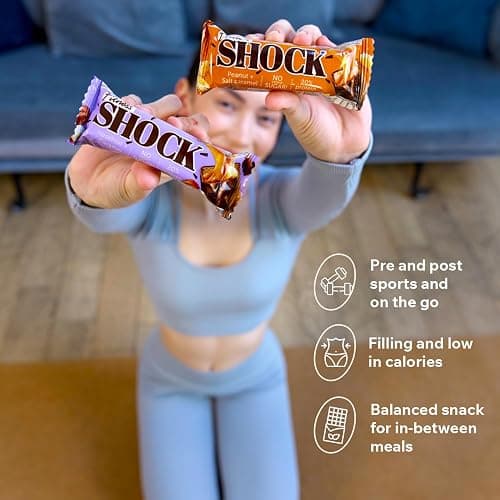 FitnesSHOCK Protein Bar Mix Box 24-Variety-Pack, No Added Sugar, High 20% Protein, Low Carb, Lower Calories, Rich in Fiber 24x50g - Mix Box 24 - 50g (Pack of 24) thumbnail 6