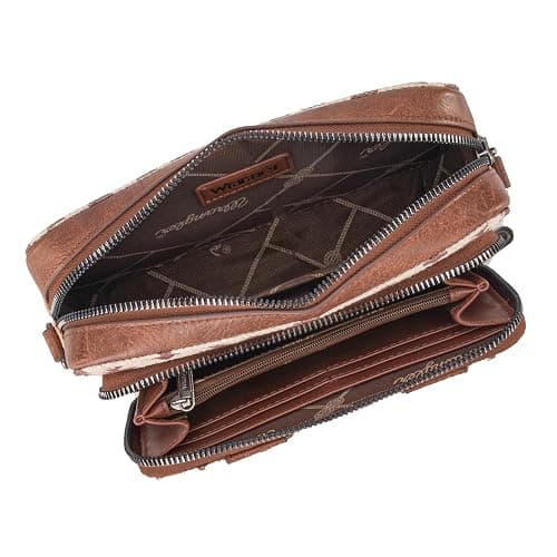 Wrangler Crossbody Bag for Women Boho Aztec Small Multi Pocket Crossover Purse thumbnail 5