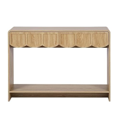 ORRD Console Table with Drawers, Mid-Century 43 Inches Narrow Entryway Table with Open Storage Shelves, Hallway Accent Tables Behind Couch Tables for Living Room - Natural thumbnail 8