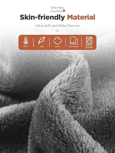 Mlivrom Heated Throw Blanket with 1-9 hrs Timer Auto-Off & 8 Heating Levels，Flannel Electric Blanket Throw ETL Certification，Machine Washable Full Body Warming Blankets thumbnail 4