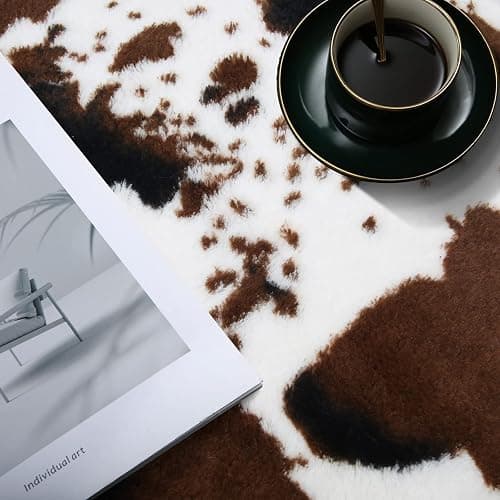 MACEVIA Cow Print Rug Faux Cowhide Rugs Cute Animal Area Carpet Western Decor for Living Room Bedroom with Anti-Slip Rubber Large Size 59" L x 47.2" W(4.9ft x 3.9ft) thumbnail 6