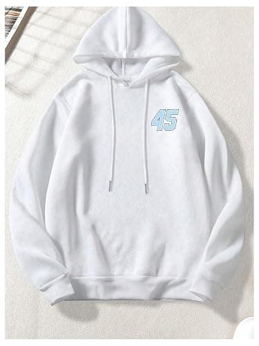 Floerns Men's Long Sleeve Lightweight Hooded Drawstring Letter Print Casual Y2K Graphic Hoodies Sweatshirt Tops Pullover thumbnail 3