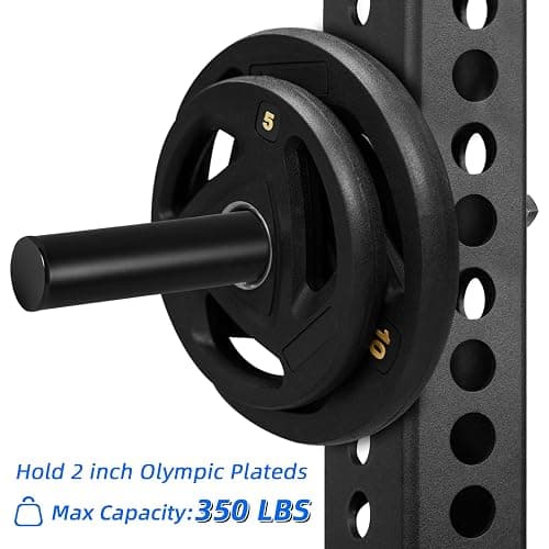 Weight Plate Holder for Power Rack Attachment, Squat Rack Weight Storage for 2 inc Olympic Weight,Compatoble with 2x2, 2x3, 3x3 Power Cage, Fit 1"and 5/8" Hole thumbnail 4