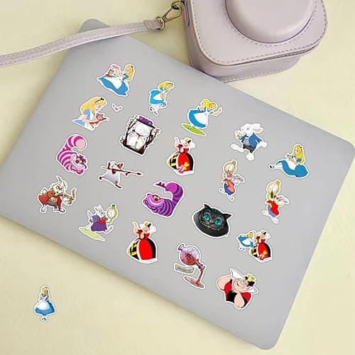 70Pcs Hot Disney Alice in Wonderland Stickers Pack for Water Bottles Cup Laptop Guitar Car Motorcycle Bike Skateboard Luggage Box Vinyl Waterproof Graffiti Patches WJ thumbnail 6