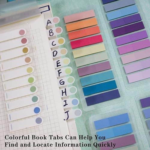ELII 1200pcs Sticky Tabs Page Markers,Morandi Sticky Note Tabs Colored Writable and Repositionable Book Flags Tabs Strip Index Tabs,Page Tabs thumbnail 5