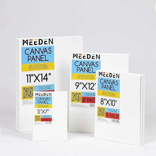 MEEDEN 12-Pack 100% Cotton Canvas Boards for Painting - 8x10'' Blank Canvas Panels for Oil & Acrylic Painting, Ready to Paint Art Supplies for Professional Artists, Students thumbnail 8