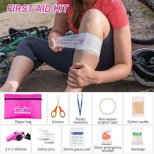 HLWDFLZ Car Emergency Kit with Portable Air Compressor - Roadside Emergency Kit for Vehicles, Winter Car Safety Roadside Assist Kit, Emergency Car Kit for Teen Girl and Ladies L-77 thumbnail 5
