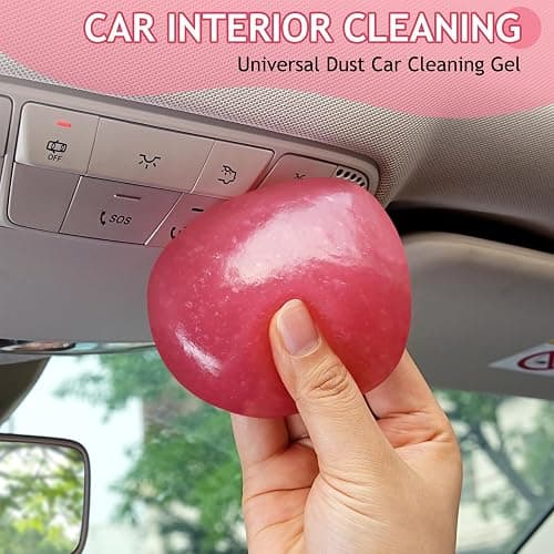 TeSabMi Car Cleaning Gel Car Cleaning Putty Car Putty Car Interior Cleaner Car Slime Car Detailing Kit Car Accessories White Elephant Gifts for Men Women Teens Adults Christmas Stocking Stuffers Pink thumbnail 2