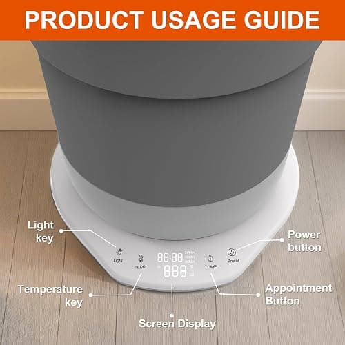 HUMBEST Foldable Towel Warmer for Bathroom Time Setting and Ambient Lighting，Auto Shut Off,Fits Up to Two 40"X70" Oversized Towels, Bathrobes, Blankets thumbnail 7