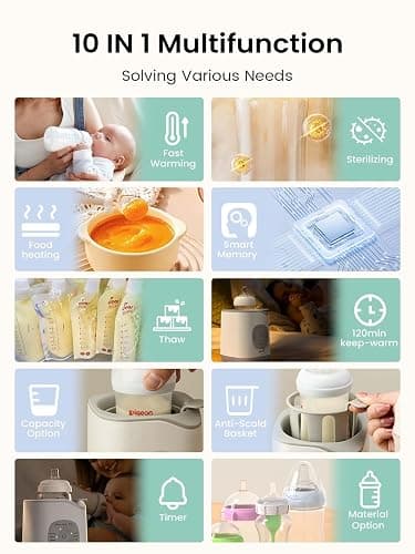 Bottle Warmer, Baby Bottle Warmer Fast Baby Food Heater&Thaw BPA-Free Milk Warmer with Accurate Temperature Control for Breastmilk or Formula for Bottles thumbnail 4