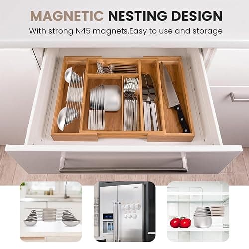 Magnetic Measuring Cups and Spoons Set-Heavy Duty 304 Stainless Steel | Double Measurement Markings,BPA-Free,Set of 16 with Leveler for Measuring Dry and Liquid Ingredients(Khaki) thumbnail 5
