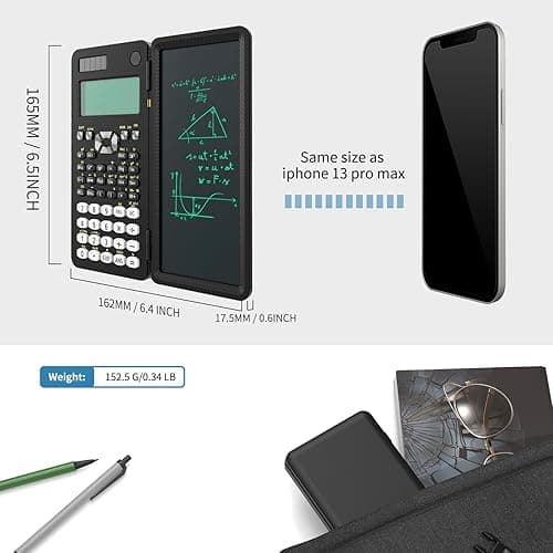 Scientific Calculator for School with Notepad, ROATEE Middle and High School Supplies for Students, 82 MS Foldable 2-Line Display Science Calculator with Writing Tablet, Solar and Battery Powered - 82MS thumbnail 5