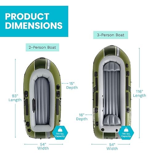 INTEX Seahawk Inflatable Boat Series: Includes Boat Oars and High-Output Pump - Fishing Rod Holders - Gear Pouch thumbnail 3