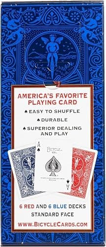 Bicycle Standard Rider Back Playing Cards, Poker Size, 12 Pack, Classic Decks of Cards for Poker, Blackjack, Casino Games & Family Game Night thumbnail 4