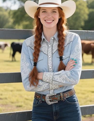 Kicoroiny Western Belts Vintage Cowgirl Cowboy Country Belt for Woman Men Gifts, Carved Buckle-Belts for Jeans Pants Dresses thumbnail 2