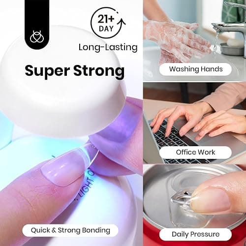 Beetles HEMA-Free Nail Glue Gel - 10ml TPO Free Super Strong Brush U V Nail Glue for Acrylic and Clear Press On Nails, Long Lasting Extension Gel Curing Needed thumbnail 4