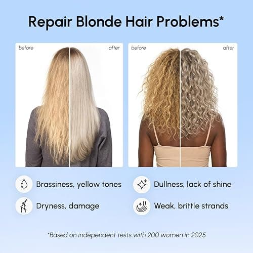 MAREE Anti Yellow Purple Hair Mask for Damaged Hair - Purple Deep Conditioner & Blonde Toner - Hydrating Deep Conditioning for Dry, Curly, Blonde, Orange, Brassy, Bleached - Mascarilla para el Cabello thumbnail 3
