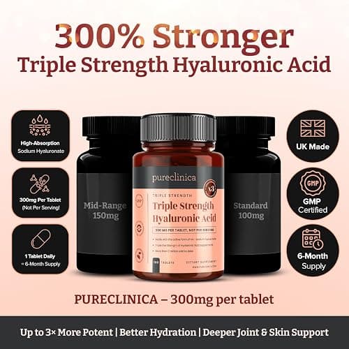 Triple Strength Hyaluronic Acid 300mg x 180 tablets (6 months supply). 300% stronger thumbnail 3