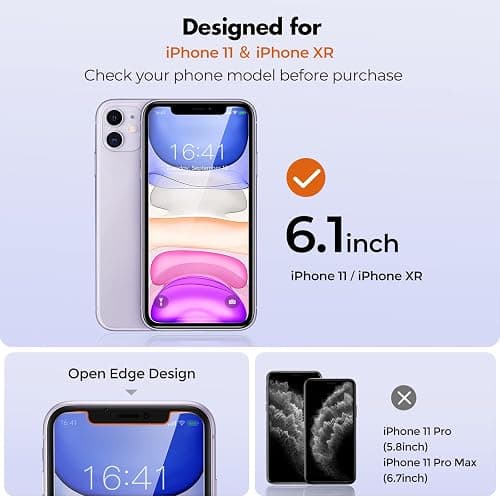 UNBREAKcable Privacy Screen Protector Shatterproof Tempered Glass [True 28°Anti Spy] [9H Hardness] [Easy Installation Frame] for iPhone 11/XR 6.1 inch - 2 Pack thumbnail 2