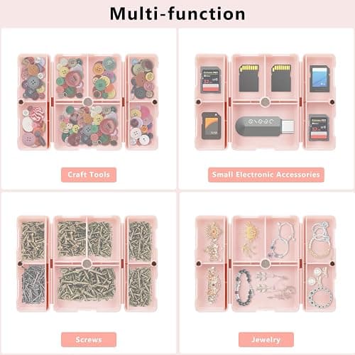 FYY Daily Pill Organizer, 7 Compartments Portable Pill Case Travel Pill Organizer,[Folding Design] Pill Box for Purse Pocket to Hold Vitamins,Cod Liver Oil,Supplements and Medication-Pink thumbnail 8