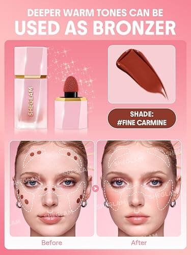 SHEGLAM Color Bloom Liquid Blush-Fine Carmine thumbnail 2