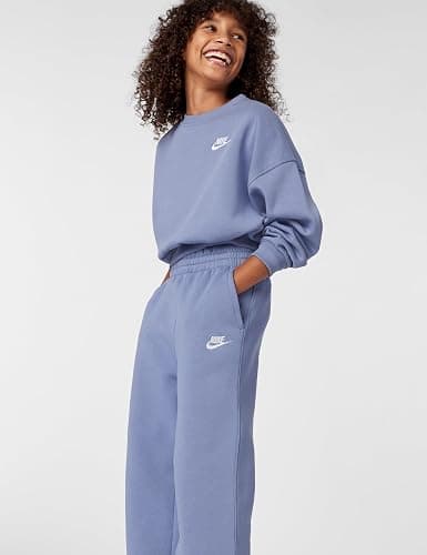 Nike Girls' Sportswear Club Fleece Wide-Leg Pants thumbnail 4