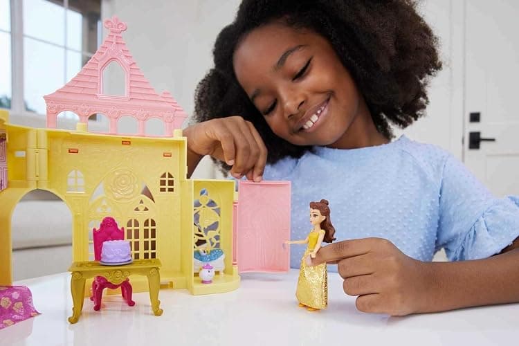 Mattel Disney Princess Toys, Storytime Stackers Belle's Castle, Stackable Doll House with Small Doll & 9 Pieces, Inspired by The Disney Movie thumbnail 2