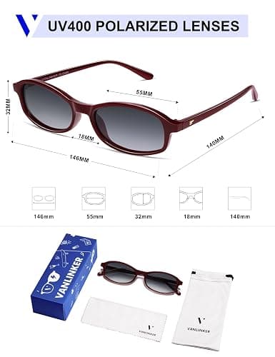 VANLINKER Retro Polarized Rectangle Sunglasses Womens Trendy 90s Small Square Sunnies Vintage Narrow Thin Frame VL9855 thumbnail 5