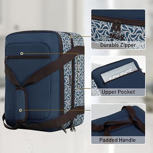 MIER Insulated Casserole Carrier Fits 9"x13" Baking Dishes/Foil Pans, Double Food Carriers Bag Thermal Holder for Hot or Cold Food Lasagna Lugger Potluck Parties Picnic Travel, Deep Blue thumbnail 5