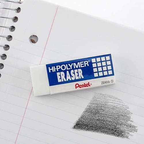 Pentel Hi-Polymer Block Eraser, Large, White, Pack of 3 (ZEH10BP3-K6) thumbnail 5
