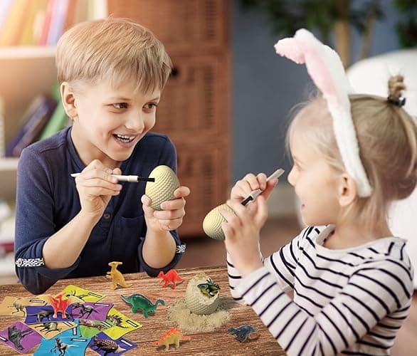 EARTH'SCODE Dinosaur Eggs Excavation Dig Kit, 12 Dino Egg with 12 Cute Unique Dinosaurs Inside Toys for Best Holiday & Birthday Archaeology Science STEM Crafts Gifts for Kids 3-12 Years Old thumbnail 8
