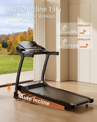 Treadmill for Home, 3.0HP Folding Treadmill with Incline, 300 lbs Capacity, Bluetooth & Heart Rate Sensor, Space-Saving Design thumbnail 2