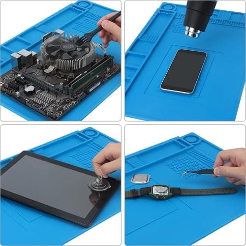 STREBITO Silicone Soldering Mat Electronics Mat, Solder Pad Heat Resistant 932°F, Magnetic Work Mat Silicone Repair Mat for Soldering, Computer, Laptop, Cell Phone, RC, Watch, Gun, Size 17.7" x 11.8" thumbnail 9