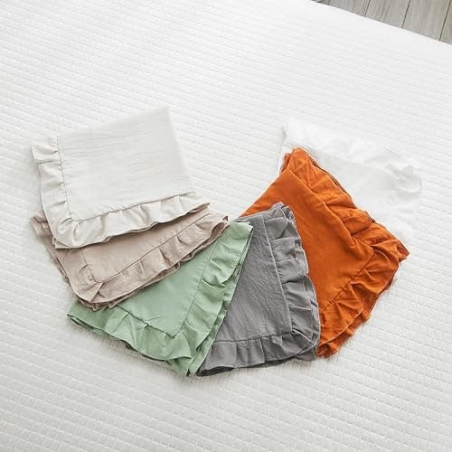 Sage Green Body Pillow Cover 20x54inches Long Pillowcase Ruffled Pillowcases Shabby Chic Ruffled Fringe Decor Body Ruffled Pillow Sham Cute Pillowcase (1 Body, Sea Green) thumbnail 6