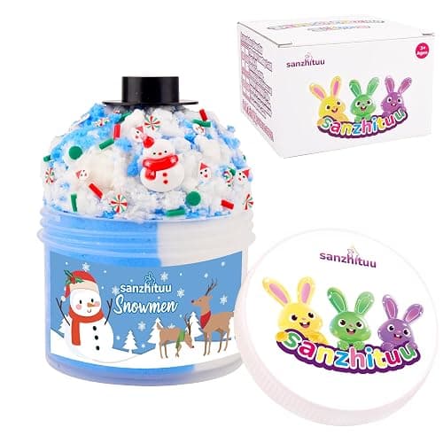 Sanzhituu Cloud Slime for Kids, Slime Kit for Girls Ages 8-12, Toy for Girls and Boys, 7oz. Kids Slime Set Party, Goodie Bag Stuffers, Cute Charms, Perfect for Christmas, Birthday Gift (Blue & White) thumbnail 8