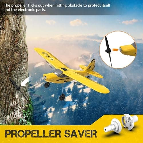 volantexrc RC Plane Trainer Sport Cub 3CH Remote Control Airplane with Prop Saver, 6-Axis Gyro Stabilizer & 3 Modes to Fly, Radio Controlled Aircraft RTF for Beginners and Adults (400mm,Yellow) thumbnail 4