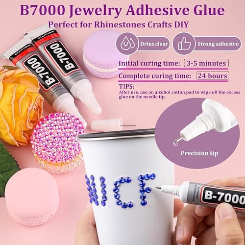 32000Pcs Resin Rhinestones with Tweezers for Crafting, Royal Blue Flatback Gems, Bedazzling Crystal with 3Pcs 10ml B7000 Jewelry Glue for DIY Crafts Clothing Tumblers Shoes Fabric Nail Art thumbnail 5