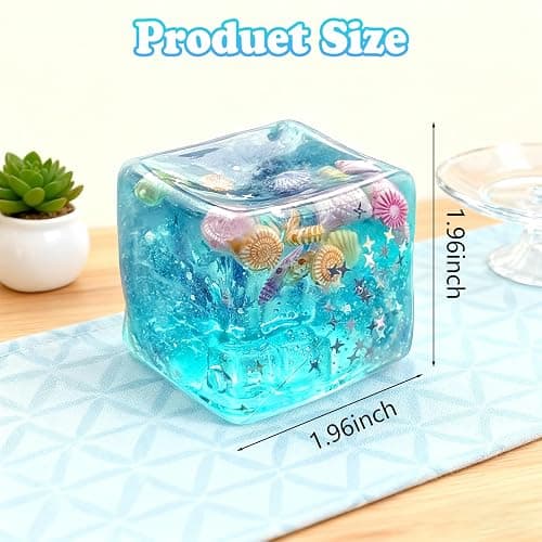 Stress Balls Fidget Toys, 2025 New Squeeze Ice Cube Marine Style Shells, Soft Slow Rise Stress Relief Toys for Adults Teenage Classroom Prizes thumbnail 2