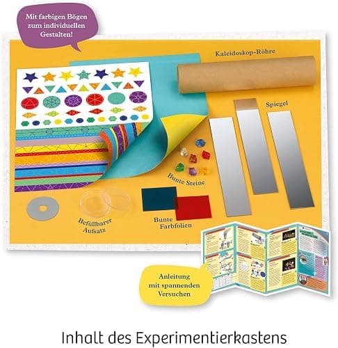 Kosmos 657987 Kaleidoskop, Selbst Bauen und staunen, Experimentier-und Bastel-Set mit Spiegeln, Licht und strahlenden Farben, Wieder befüllbar, Mitbringexperiment zu Optik, Für Kinder ab 6-8 Jahre thumbnail 2