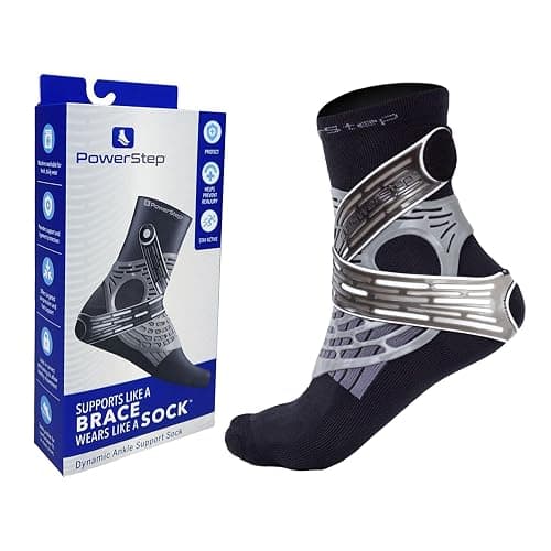 Powerstep Dynamic Ankle Stability Sock, Ankle Brace and Compression Sock, for Flexibility, Support and Injury Prevention - Image 1
