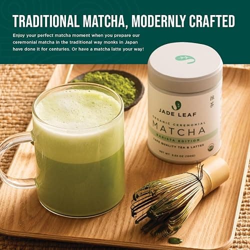 Jade Leaf Matcha - Traditional Starter Set - Japanese Matcha Gift Set Includes: Bamboo Whisk (Chasen), Scoop (Chashaku), Stainless Steel Sifter, Fully Printed Handbook thumbnail 4