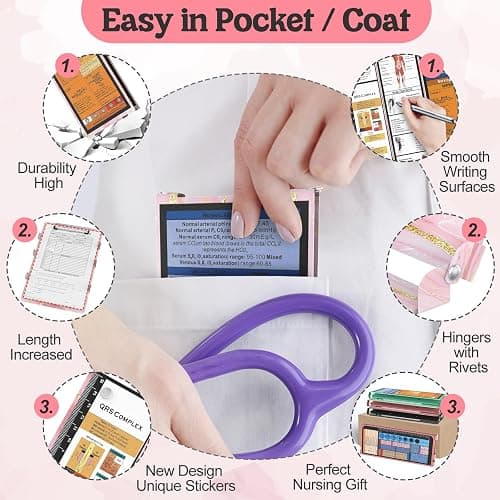 Nursing Clipboard Foldable, Nursing Medical Edition Cheat Sheets Aluminum 4 Layers Nurse Foldable Clipboard, Nursing Pocket Size Pen Clip Pocket Clipboard for Nurses Students School and Doctors thumbnail 3