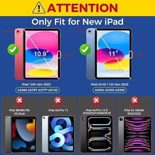 BLOSOMEET 2 Pack Screen Protector for iPad 11th A16 2025 & 10th Generation 10.9 Inch 2022, HD Clear 9H Hardness Tempered Glass [Face ID & Apple Pencil Compatible] Ultra Sensitive Case Friendly thumbnail 2