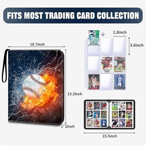 HESPLUS 9-Pocket Baseball Card Binder - Holds 900 Cards with 50 Removable Sleeves | Sports & Trading Card Album for Collectibles thumbnail 3