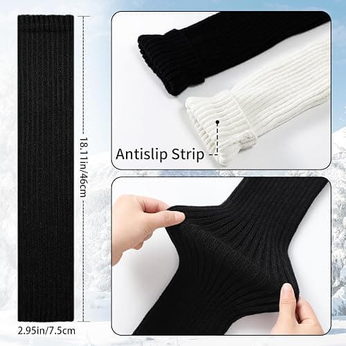 Passionbility Leg Warmers for Women 80s, Ribbed Knit Long Socks Leg Warmer | Leg Warmers Women Girls Y2k, Warm LegWarmer Long Socks for Party Yoga Sports Fashion Accessories, Medium Size Stretch Fit thumbnail 4