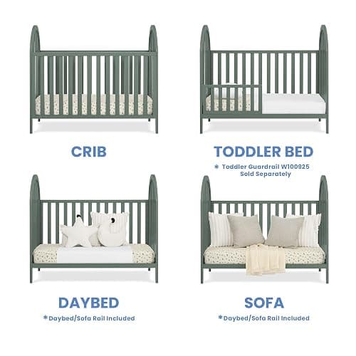 Delta Children Milano 4-in-1 Convertible Crib - Greenguard Gold Certified, Grassy Glen thumbnail 5
